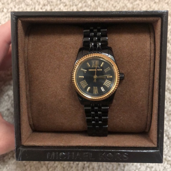 Michael Kors Black & Gold Watch - Picture 2 of 8